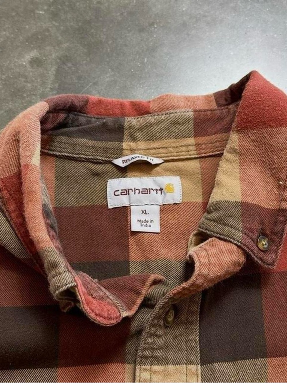 Men’s Carhartt Plaid Flannel Shirt Sz XL - Picture 3 of 5